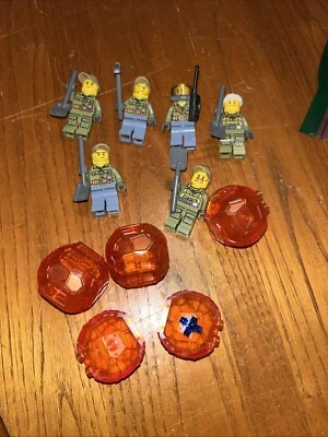 6 Volcano Explorers Lot  Plus 4 Volcanic Rocks City LEGO® Minifigure Figure - Image 1 of 4