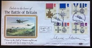 GB 1990 Battle of Britain FDC Benham, SIGNIERT Johnnie Johnson Fighter Ace (AA410 - Bild 1 von 2