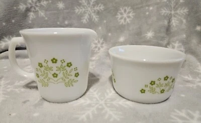 Vintage Pyrex Summer Impressions Creamer And Sugar Dish Set - No Lid - Image 1 of 4