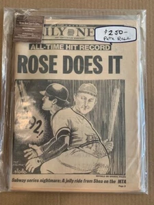 Pete Rose MLB Hit King original complete newspaper - Picture 1 of 1