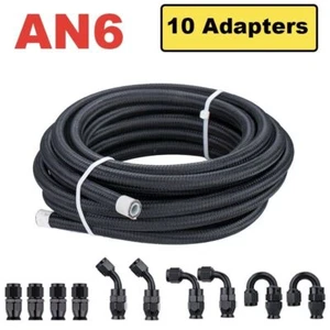 Kit de montaje de manguera de línea de combustible 3M AN6 manguera trenzada de acero inoxidable con 10 extremos de manguera giratorios - Imagen 1 de 14
