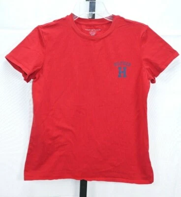 Tommy Hilfiger 睡衣红色 T 恤,尺寸小号 RN#15741 96% 棉 4% 弹性纤维 — 第 1/3 张图片