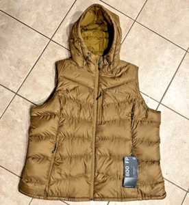 Eddie Bauer Vest womens 2X Brown first ascent Goose down 800FP Hooded hiking - Picture 1 of 11
