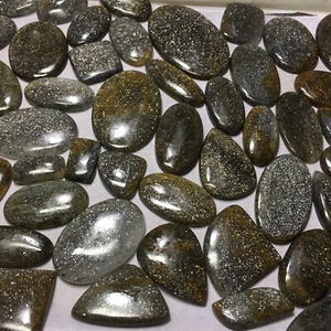 Piedra preciosa suelta de piedra solar negra natural para hacer cabujón de pulsera - Imagen 1 de 6