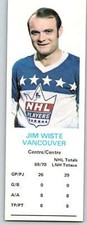 1970-71 Dad's Cookies #142 Jim Wiste  Vancouver Canucks X434