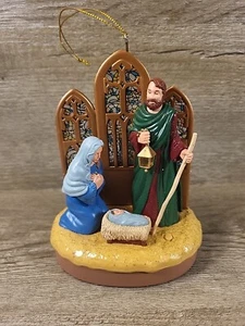 Vintage Nativity LightS Up & Musical  Santas Best Christmas Tree Ornament 24A - Picture 1 of 11