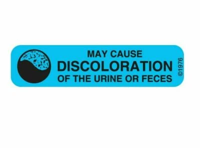 PHARMEX "May Cause Discoloration of Urine or Feces" Stickers Gag April Fool