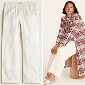 J Crew Drawstring cuffed crepe pant in Ivory White NWT Size 8 Ret $134 - Picture 1 of 4