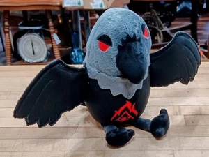 Gothic Raven Plush Toy – Black Crow Stuffed Animal with Red Eyes & Occult Symbol - Picture 1 of 5