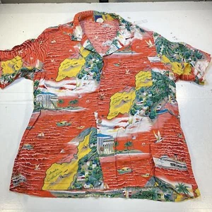 VINTAGE OP OCEAN PACIFIC HAWAIIAN ALOHA AVALON CATALINA ISLAND SHIRT Sz Mens L  - Picture 1 of 8