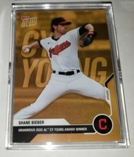 2020 Topps Now Shane Bieber GOLD BONUS CY Young Award Winner AW04-B Indians