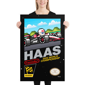  T-Shirt Haas F1 Team 2023 Formel 1 F1 Retro Nintendo 8-Bit Kappe Poster