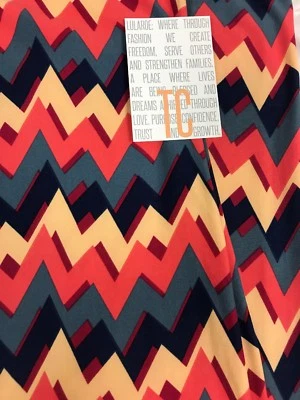 Lularoe TC Leggings Altos y Curvilíneos Unicornio Azul Tostado Crema Coral Chevron Nuevos 🦄 Foto 1 de 4