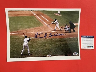 PSA/DNA SIGNED PHOTO ALAN TRAMMELL LOU WHITAKER LAST AT BAT TIGER STADIUM TIGERS - Image 1 of 2