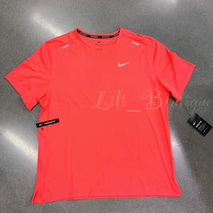 Nike Men's Dri-FIT Elevate Running Training Top Tee CK0479-644 Red Orange Size L - Picture 1 of 12