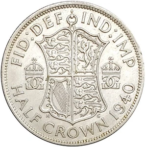 1940 Great Britain United Kingdom UK GEORGE VI Silver Half Crown Coin # 0558 - Picture 1 of 2