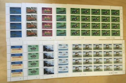FULL SHEETS Grenadines 1987 877-86 - Transportation Innov. - Set of Sheets - MNH Cover