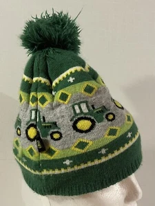 John Deere Beanie Toddlers One Size Green Tractors School Outdoor Heavy Made - Picture 1 of 8