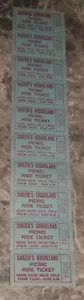 Vintage Sauzer's Kiddieland IN tickets picnic ride uncut strip of 10 NEW - Picture 1 of 1