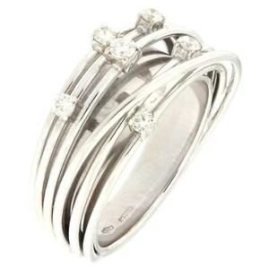 Anello Donna Oro Bianco 18kt V036 Diamanti Naturali 0.20 ct G Color Peso Oro 7.4 - Imagen 1 de 7