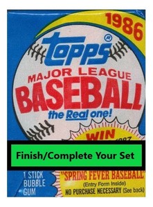 1986 Topps Baseball Finish / Complete Your Set 601-792