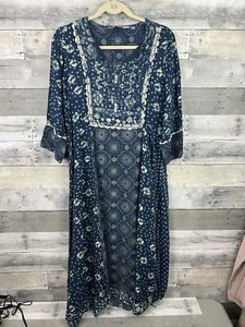BIBA Women half Sleeve Kurta Tunic Maxi Dress 36 Boho Prairie - Picture 1 of 5