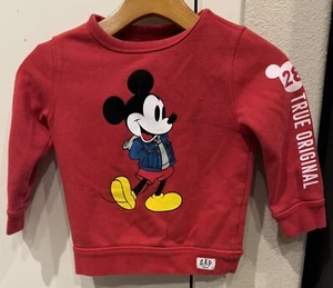 The Gap X Disney Baby Mickey Mouse Crew Sweatshirt Red Limited Edition Size 4 - Picture 1 of 3