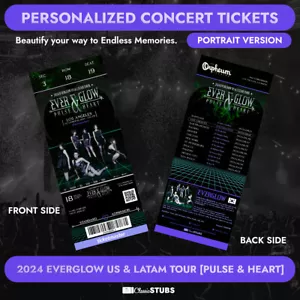 Personalized 2024 EVERGLOW US and LATAM Tour: Pulse & Heart Stub Concert Ticket - Picture 1 of 7