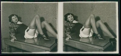 Stereoview Yva Richard? фото стерео карта голая оригинальная c1920s маленький размер - Изображение 1 из 2