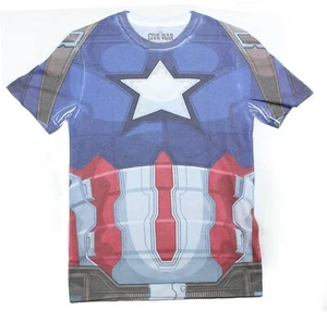 Captain America Mens T-Shirt - Civil War Style Sublimation Costume Front - Picture 1 of 2