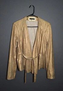 Chaqueta de Cuero Plein Sud Vintage Faycal Amor Corbata Dorada Moto Francia 48 IT - Imagen 1 de 14