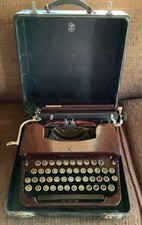 Antique 1938 Smith Corona Red Maroon Sterling Vintage Typewriter 2A48796 W/Case