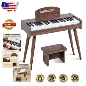 Kids Musical Instruments: 37-Key Portable Piano with Bench for Toddlers 3 + - Picture 1 of 8