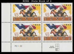 USA3 #2968 MNH PB4 Texas Statehood - Bild 1 von 1