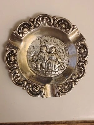 Cenicero holandés vintage 80 % plata pura 2 5/8 diámetro (0,8 OZ) Foto 1 de 4