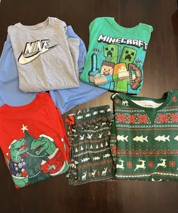 Boys XL Nike Minecraft Cat&Jack T-Shirts MagellanChristmas pjs see description - Picture 1 of 8