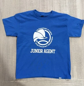DEA Dept Of Justice “Junior Agent” Blue T-Shirt - Size Youth S / Small - NWT! - Picture 1 of 3