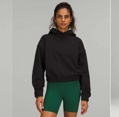 Lululemon women's Relaxed Cropped Hoodie black size 6 - Image 1 of 4