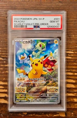 PSA 10 Pikachu Art Rare PROMO AR 001 Scarlet Violet Pre Order SV-P Pokemon Card - Image 1 of 2