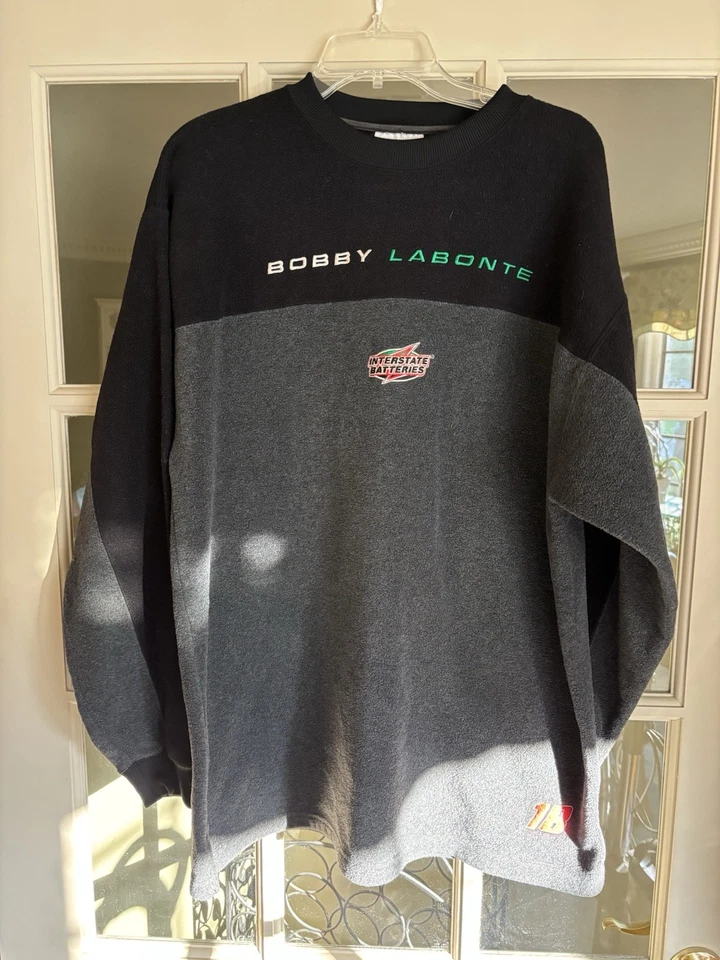 Bobby Labonte Vintage NASCAR Fleece Crewneck Sweatshirt Size Large Chase Authen - Image 1 of 4