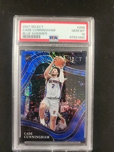 2021 Select Cade Cunningham Blue Shimmer Courtside PSA 10 Rookie Card RC SSP - Picture 1 of 2