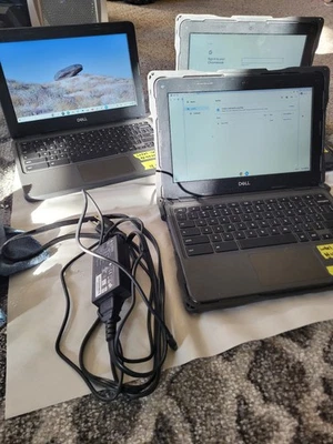 lot of 3. Dell Chromebook 3100 11.6'' (eMMC Intel Celeron N4000 1.1GHz  - Image 1 of 4