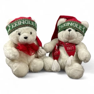 Vintage 1987 Chosun International Kringle Plüschtier Stofftier Teddybär Menge 2 - Bild 1 von 21
