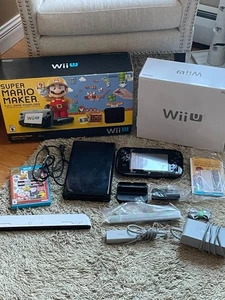 NINTENDO WII U SUPER MARIO MAKER CONSOLE DELUXE SET IN BOX WITH WIRES TESTED - Picture 1 of 9