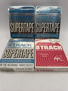 3 Realistic 8-Track Tapes Supertape Laboratory STD 45/90 Minutes Sealed + BONUS - Picture 1 of 11