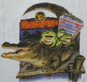 RARE Vintage Budweiser Beer Frogs & Crocodile Table Tent Display Ad - Picture 1 of 3