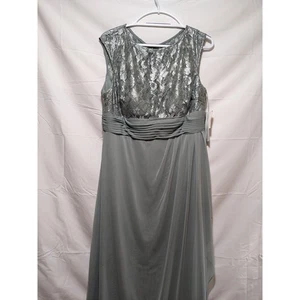 P&L Lace Bodice Formal Dress Pleated Chiffon Gown Evening Party Size 14 - Picture 1 of 3