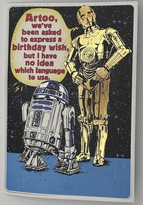 ** ПОЗДРАВИТЕЛЬНАЯ ОТКРЫТКА С ДНЕМ РОЖДЕНИЯ ** ЗВЕЗДНЫЕ ВОЙНЫ / МЮЗИКЛ / R2D2 BDAY ПЕСНЯ / ДЕТИ - Изображение 1 из 2