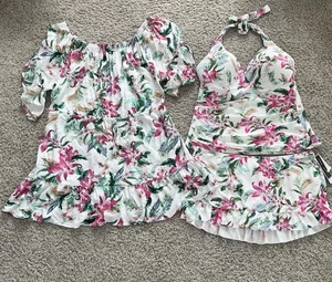 La Blanca Badeanzug Größe 18 Schwimmrock Tankini Überwurf Größe 2X Blumenmuster 3er Set - Bild 1 von 12