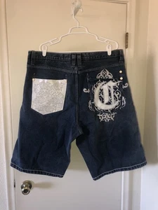 COOGI If Luxe Could Kill Jeans Herren 44 Lederbesatz Stickerei blau Denim kurz - Bild 1 von 12